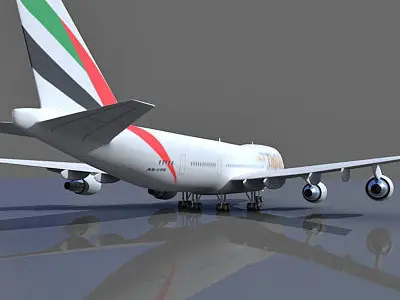  UAE 3D Boeing 747 with Texture of Emirates Airline 3D model