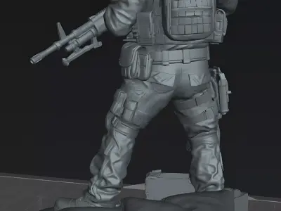 Soldier M60 Machine Gunner  Modern Military STL Miniature 3D print model