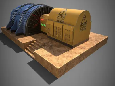 Turbine Generator Low-poly 3D model