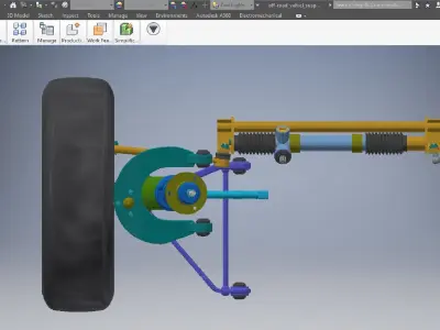 off-road vehicle suspension steering  Low-poly 3D model