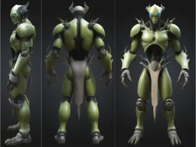 Alien Cyborg Sci Fi Creature Low-poly 3D model