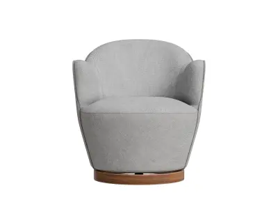 Circle Leg Base Gray Fabric Swivel Chair Low-poly 3D model