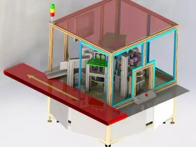 Electric toothbrush automatic assembly machine 3D model