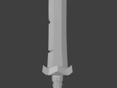 Medieval Sword Low-poly 3D model 5