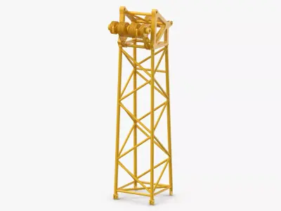 Crane L Head Section 10m Yellow 3D model