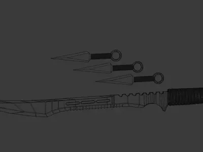 SWORD AND KNIFE PACK  Low-poly 3D model