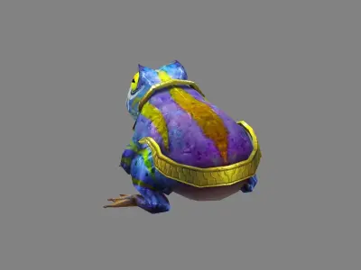Cartoon mutant frog Low-poly 3D model