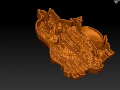 Antique Brass Radha Krishna 3D print model