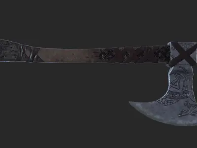 Viking Axe Low-poly 3D model 3