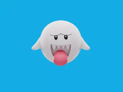 Boo ghost 3d character model lowpoly mario bros world Low-poly 3D model
