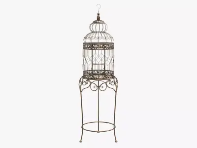 Bird Cage with stand Victorian Style  3D model