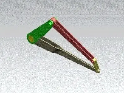Four-bar mechanism by Catia v5 DMU Kinametics 3D model