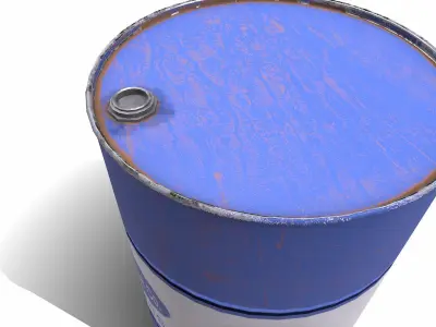 Oil Barrel Low-poly PBR Free low-poly 3D model