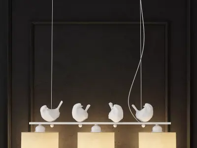 Hanging lamp provence bird pendant line 3 3D model