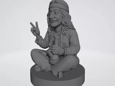  Hippie Herb Grinder-2-Part Magneti-Retro 70s Style -MellowVerse 3D print model