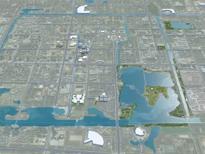 Dongyin Shandong China 80km Free low-poly 3D model