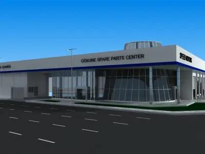 Car showroom - exhibition 3D model