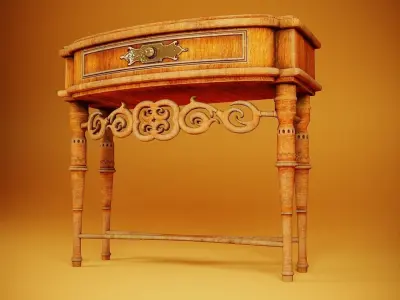 Old table Low-poly 3D model buy