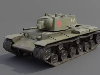 KV-1 L11 Heavy Tank Low-poly 3D model