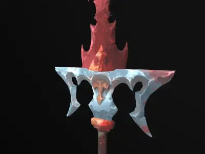 Bloody sword Hand painted Low-poly 3D model