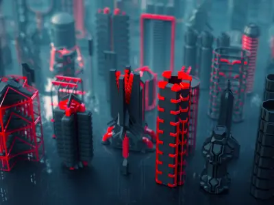 SCI FI Mechanisms Kitbash Set - 100 Pieces 3D model