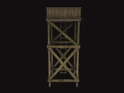 Medieval Watch Tower V02 Low-poly 3D model