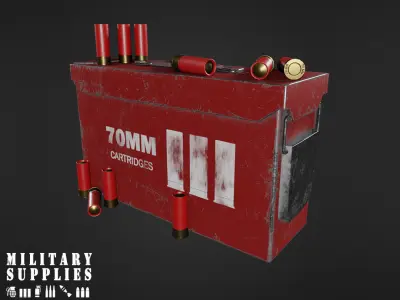 Military Supplies Pack - Cartridges Box  Low-poly 3D model