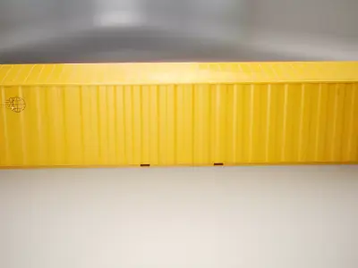 Intermodal Shipping Container 40-foot-long Yellow Low-poly 3D model
