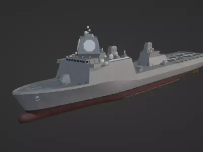 LPD Based Ballistic Missile Defence Ship 3D model