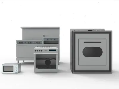 Oven kitchen industrial and home 3D model