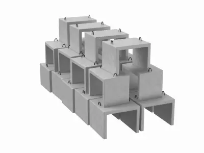 Stack Of Concrete Blocks 3D model purchase