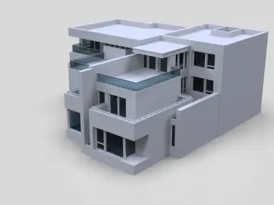 Modern Building Low-poly 3D model order