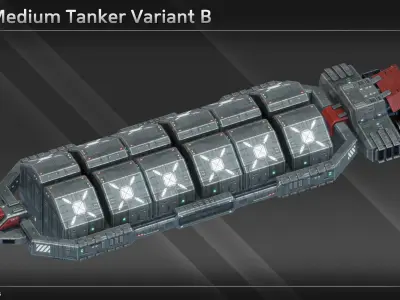 Spaceship TS12 Medium Tanker Low-poly 3D model