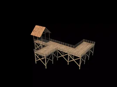 Wooden Pier 3D model