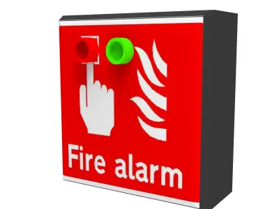 Manual Call Point Fire Alarm Low-poly 3D model purchase