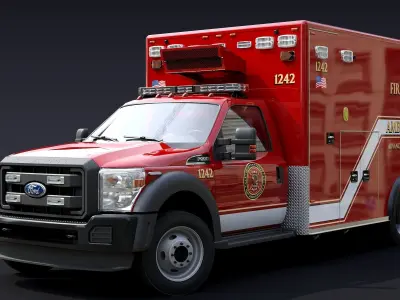 Ambulance EMS Low-poly 3D model