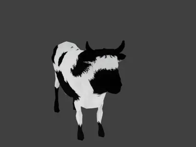 cow made in the blender Low-poly 3D model