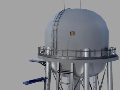 Water Tower  Low-poly 3D model purchase