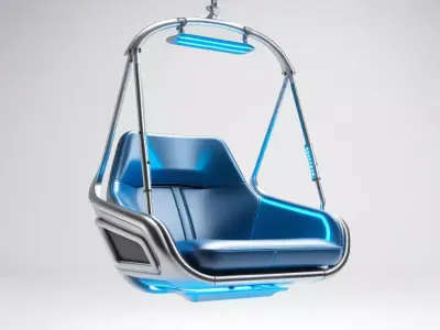 Futuristic Hanging Pod Chair 3D model