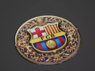 Barcelona Football Medallion 3D print model get