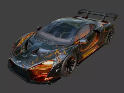 Black Stealth Formula Race Car 3D Model Low-poly 3D model