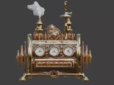 Steampunk Industrial Communication Device 3D Model Low-poly 3D model