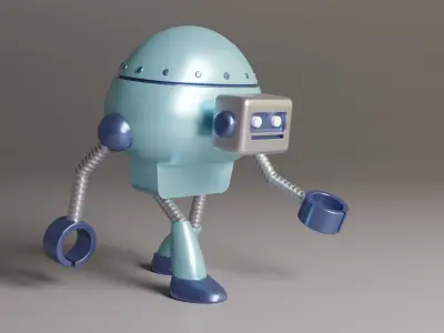 Hunch Back Robot Low-poly 3D model