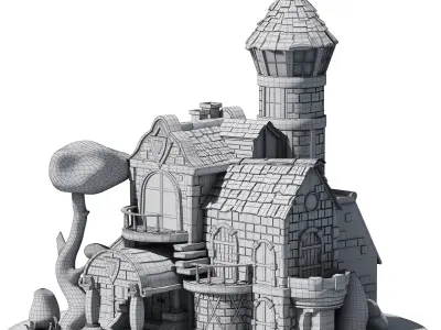 Little Fantasy Castle Low-poly 3D model