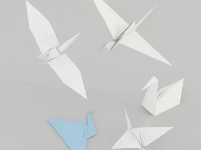 Origami Birds 3D model purchase