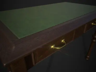 Antique Desk 3D Model Low-poly 3D model