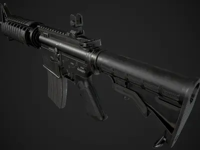 M4 Carbine Low-poly 3D model 2