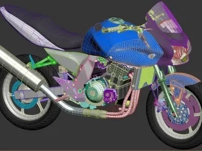 Kawasaki Z650 Motorcycle 3D model