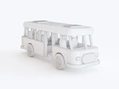 Wooden toy bus 01 3D model