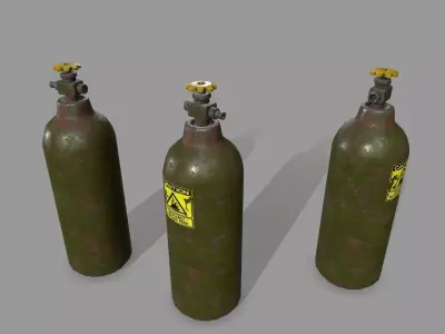  Oxygen Tank Low-poly 3D model